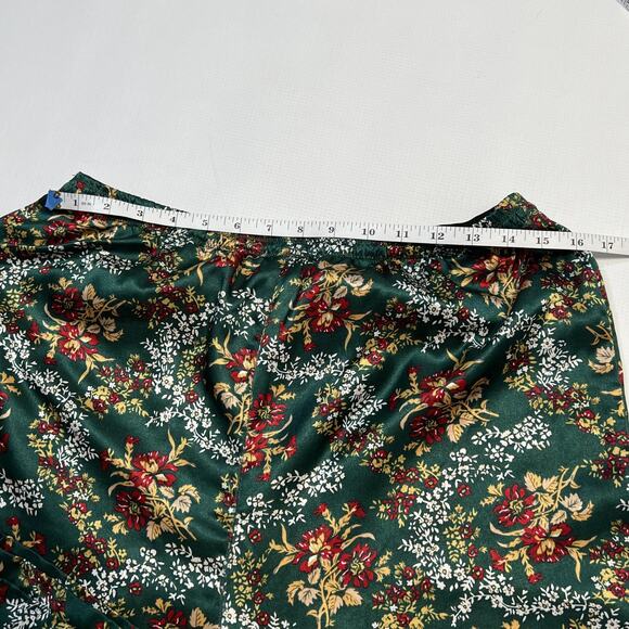 Vintage Victoria's Secret Pajama Set Womens Small Green Floral Quilted Satin 90s - Picture 13 of 13